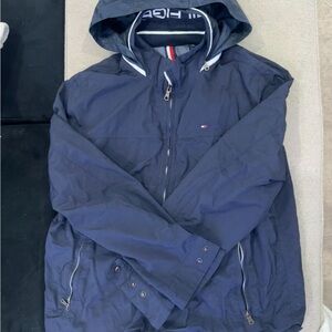 Tommy Hilfiger Navy Hooded Windbreaker